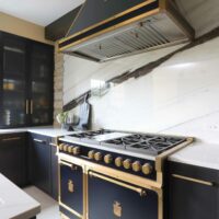 Black and gold kitchen range