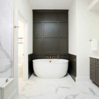 Primary bathroom with separate bathtub and shower