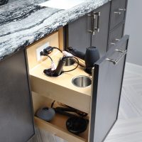 bathroom pull out vanity for hair tools