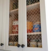 kitchen cabinet doors with a wire mesh insert