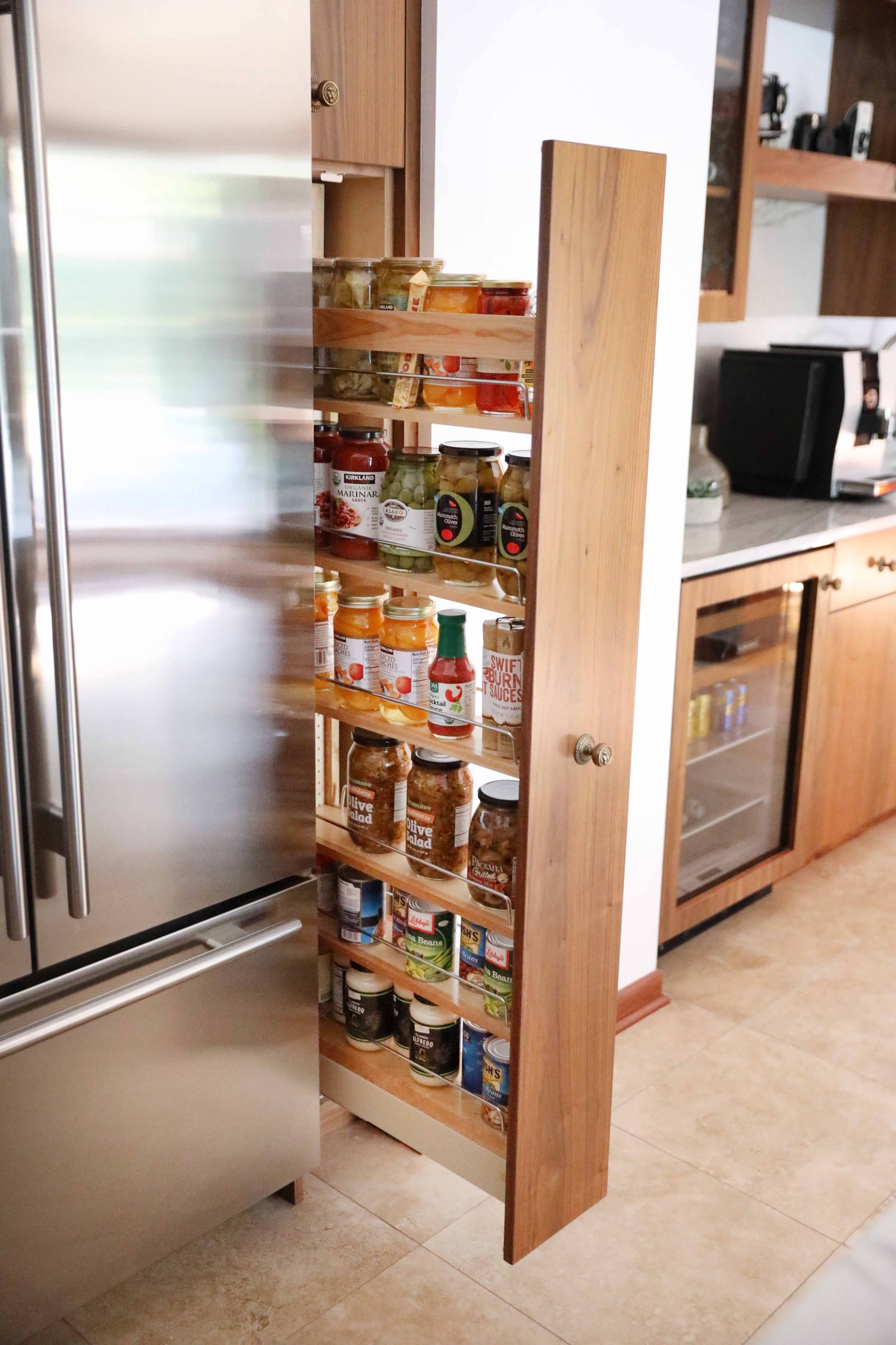 slim storage organizer for kitchen cabinets